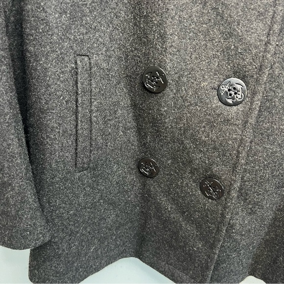 Vintage Ms. J Women's 100% Wool Pea Coat Jacket Gray Lined Thick Sz M USA Made - Picture 4 of 14